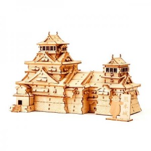 3D木製パズル Wooden Art ki-gu-mi NEW熊本城(くまモンのプレート付)