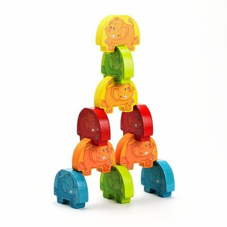 木のおもちゃ 知育玩具 積木 HABA ハバ ぞうさんの組体操 HA300145