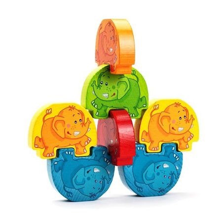 木のおもちゃ 知育玩具 積木 HABA ハバ ぞうさんの組体操 HA300145
