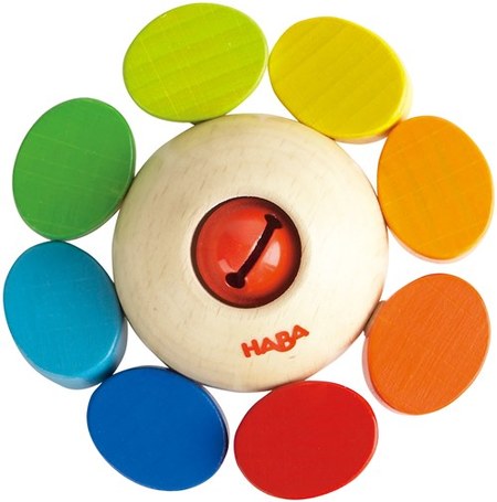 木のおもちゃ ラトル ベビー HABA ラトル・カラーフラワー HA3251
