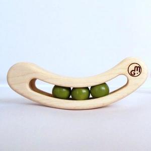 木のおもちゃ ラトル 日本製 マストロジェッペット fava ファーヴァ(グリーン)