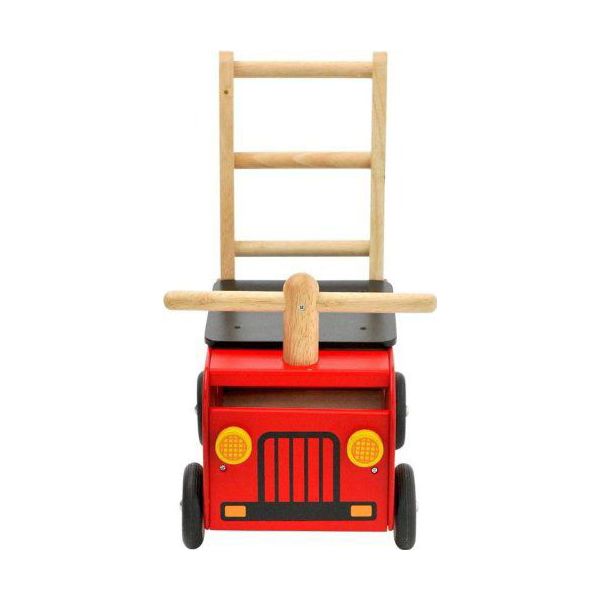 木のおもちゃ 乗用 アイムトイ ウォーカー&ライド 消防車 IM-87480